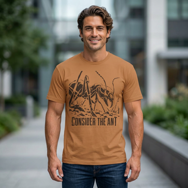 Consider the Ant mustard streetwear tee