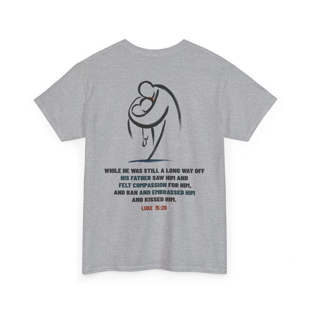 He Ran to Me T-Shirt — Christian Faith Jesus Running Design