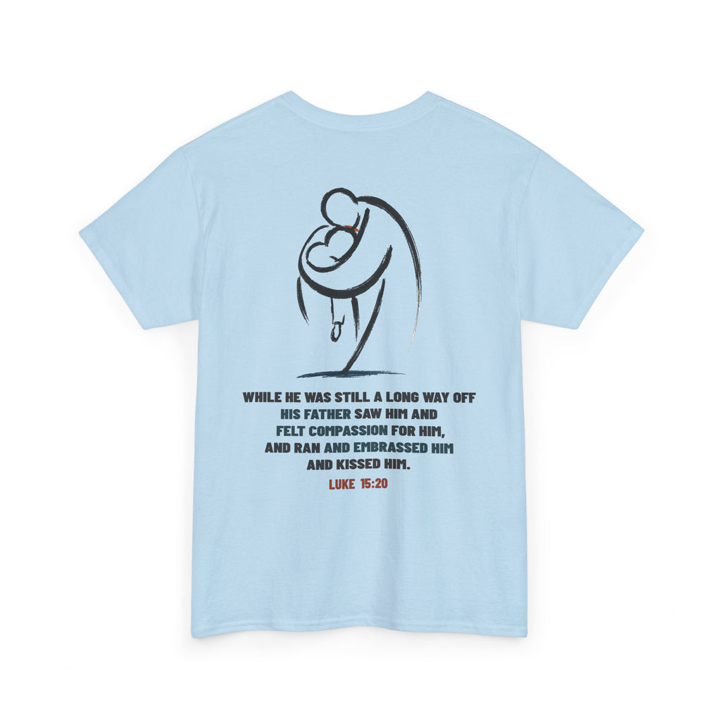 He Ran to Me T-Shirt — Christian Faith Jesus Running Design