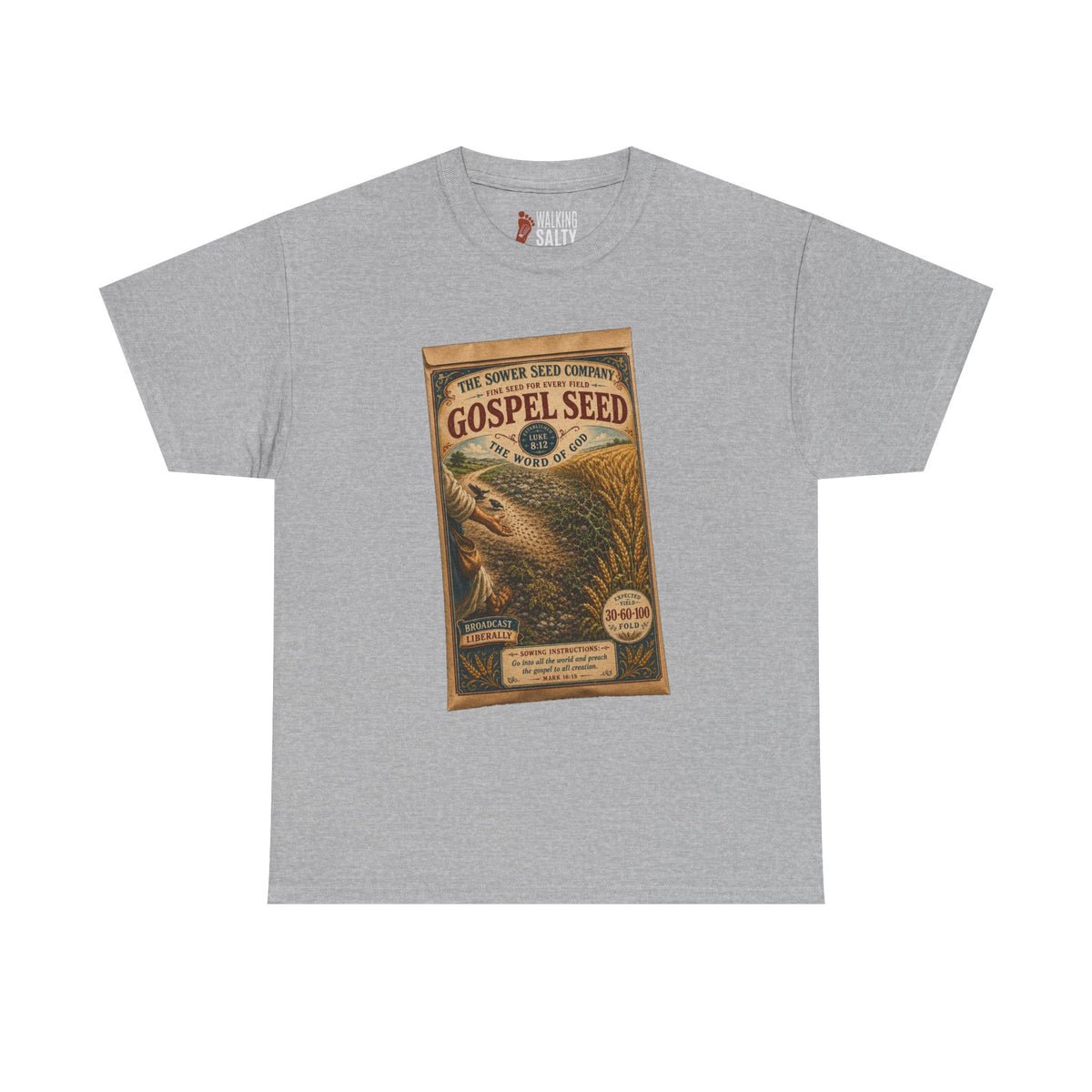 Vintage 'Gospel Seed' Seed Packet Graphic Tee — Retro Botanical Shirt