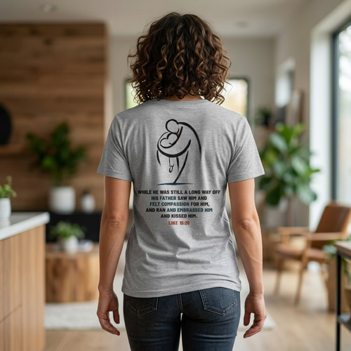 He Ran to Me T-Shirt — Christian Faith Jesus Running Design