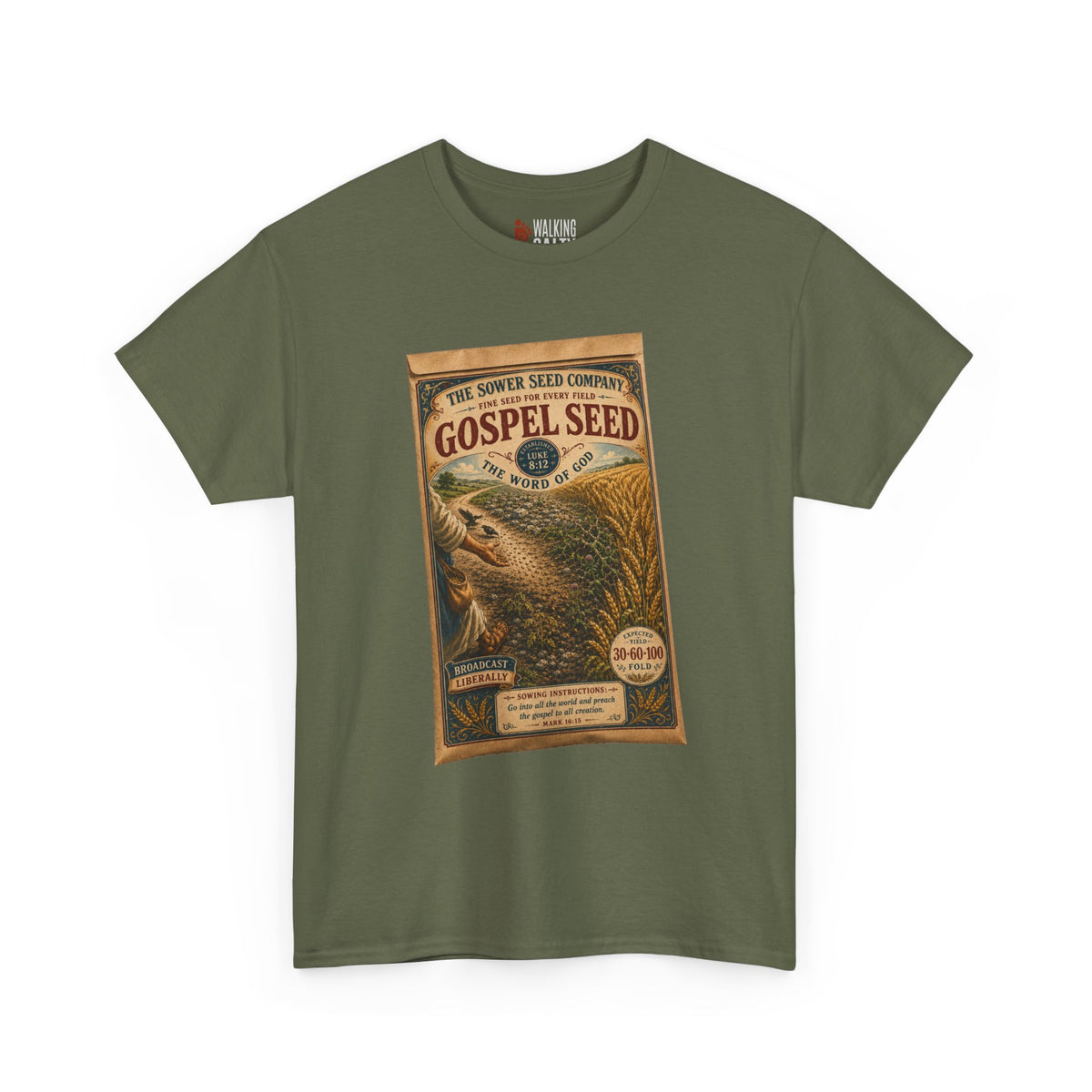 Vintage 'Gospel Seed' Seed Packet Graphic Tee — Retro Botanical Shirt