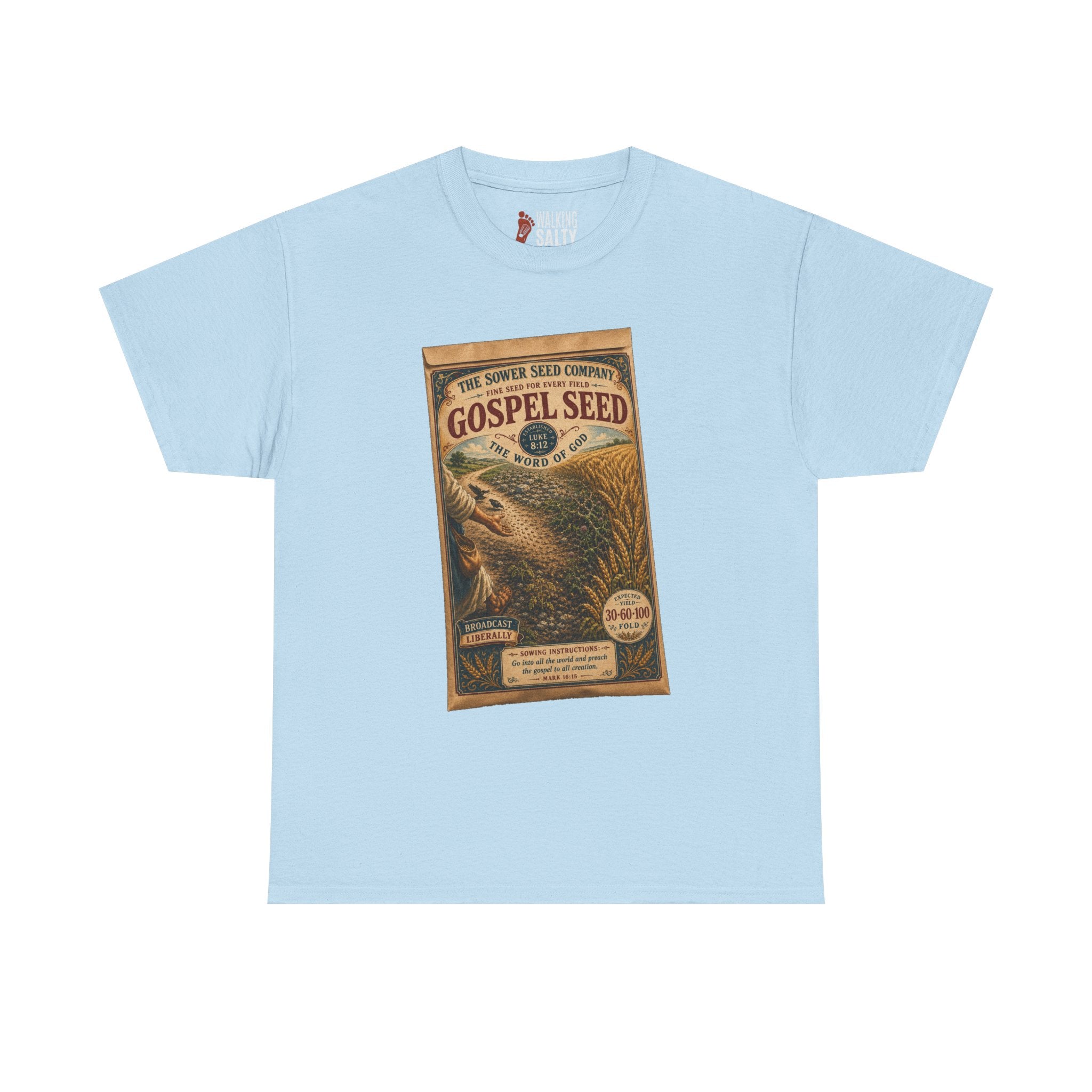 Vintage 'Gospel Seed' Seed Packet Graphic Tee — Retro Botanical Shirt