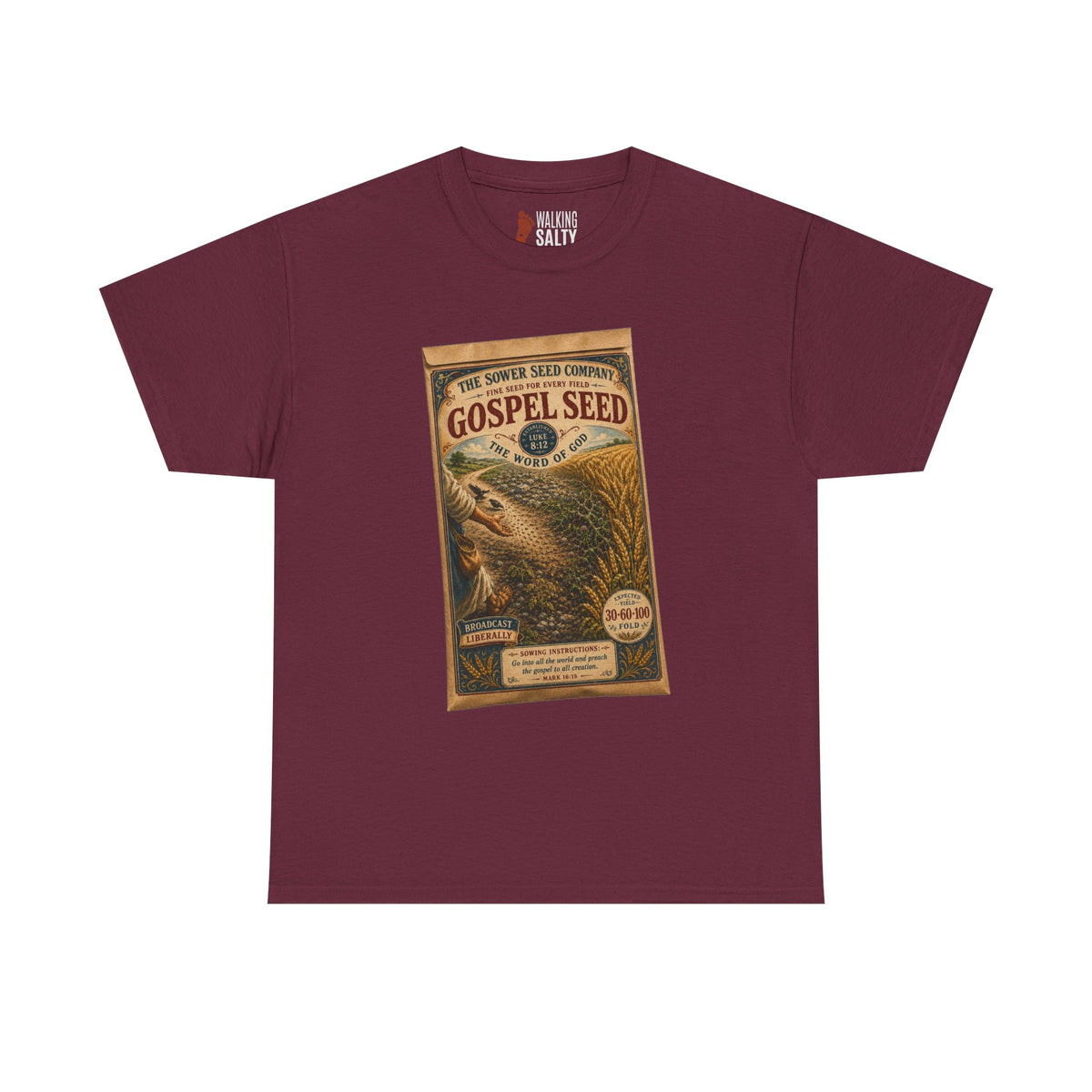 Vintage 'Gospel Seed' Seed Packet Graphic Tee — Retro Botanical Shirt