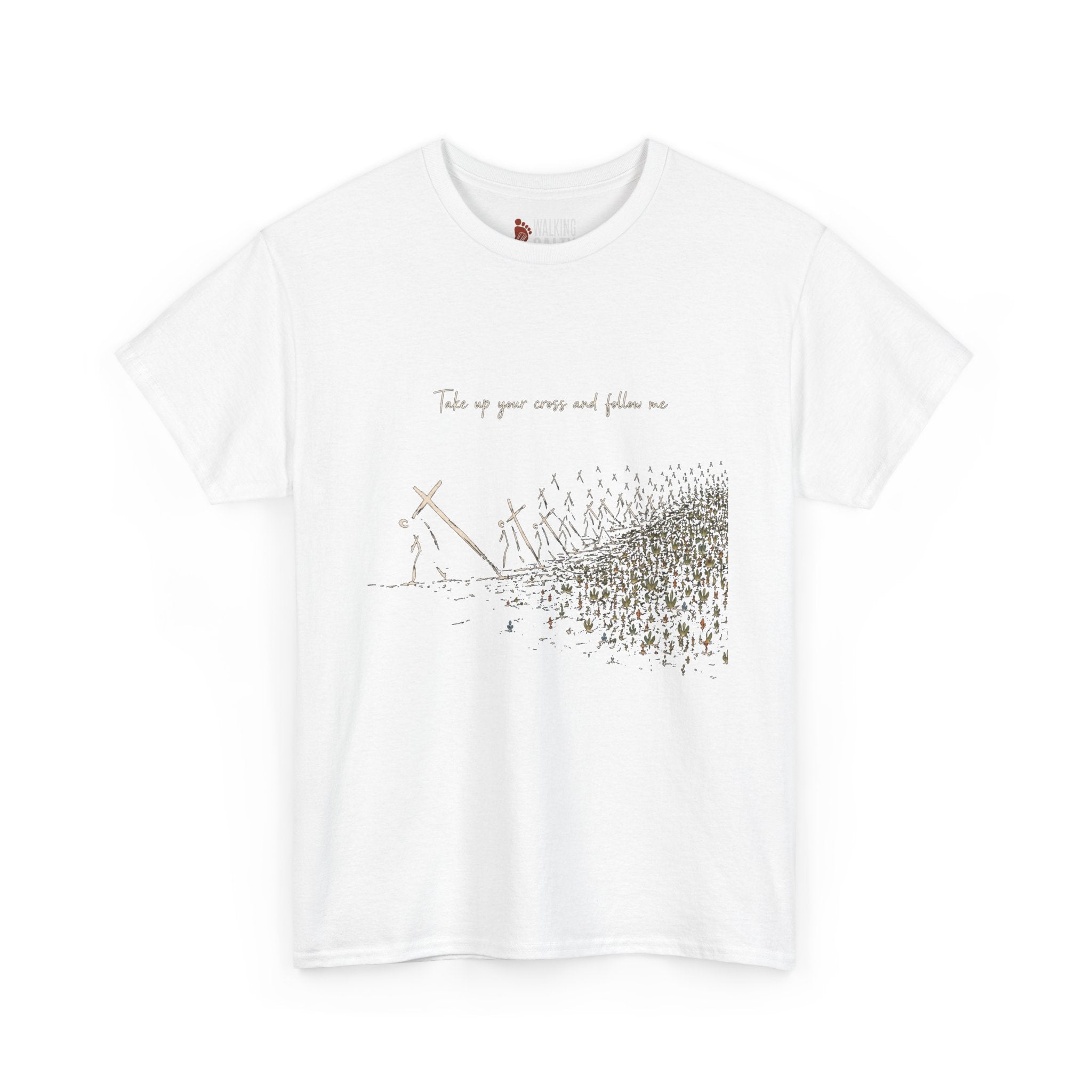 T-Shirt — "Take up your cross and follow me" Christian Faith Graphic Tee
