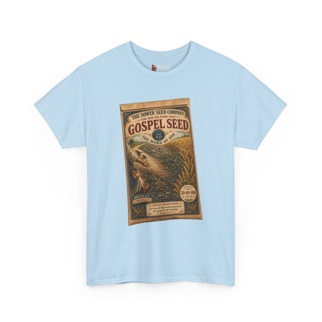 Vintage 'Gospel Seed' Seed Packet Graphic Tee — Retro Botanical Shirt
